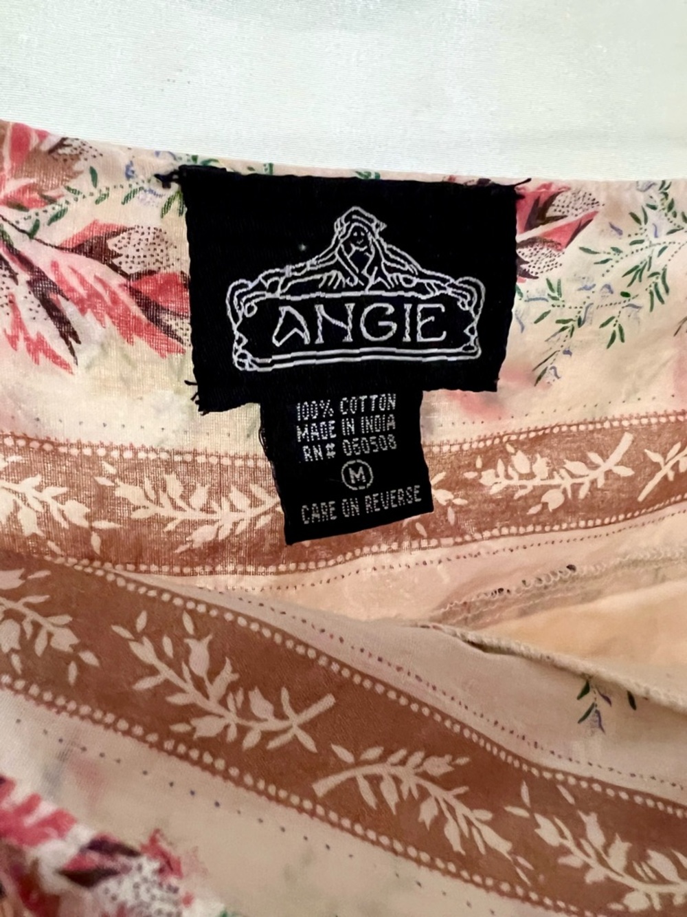 Angie Boho Cream Floral Tiered Skirt with Crochet Hem - Picture 7 of 8